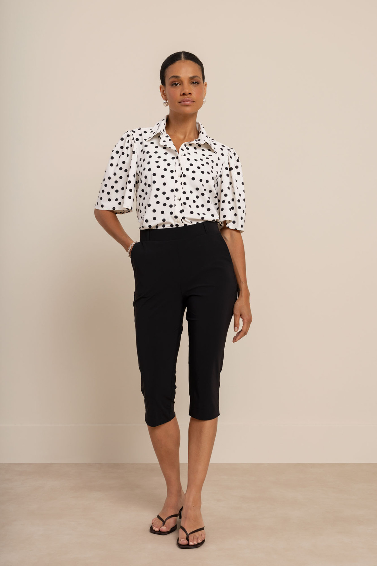 Studio Anneloes Hannelore Capri Trousers, zwart